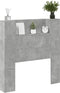 vidaXL - Hoofdbordkast - met - LED-verlichting - 100x16,5x103,5 - cm - betongrijs