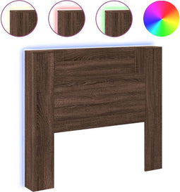 vidaXL - Hoofdbordkast - met - LED-verlichting - 120x16,5x103,5 - cm - bruin - eiken