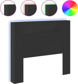 vidaXL - Hoofdbordkast - met - LED-verlichting - 120x16,5x103,5 - cm - zwart