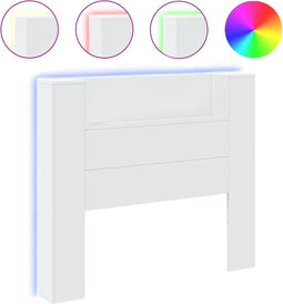 vidaXL - Hoofdbordkast - met - LED-verlichting - 120x16,5x103,5 - cm - wit