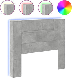 vidaXL - Hoofdbordkast - met - LED-verlichting - 120x16,5x103,5 - cm - betongrijs