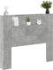 vidaXL - Hoofdbordkast - met - LED-verlichting - 120x16,5x103,5 - cm - betongrijs