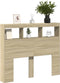 vidaXL - Hoofdbordkast - met - LED-verlichting - 120x17x102 - cm - sonoma - eiken