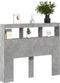 vidaXL - Hoofdbordkast - met - LED-verlichting - 120x17x102 - cm - betongrijs