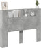 vidaXL - Hoofdbordkast - met - LED-verlichting - 140x16,5x103,5 - cm - betongrijs