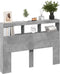 vidaXL - Hoofdbordkast - met - LED-verlichting - 140x17x102 - cm - betongrijs