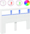 vidaXL - Hoofdbordkast - met - LED-verlichting - 140x17x102 - cm - wit