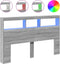 vidaXL - Hoofdbordkast - met - LED-verlichting - 160x17x102 - cm - grijs - sonoma