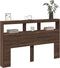vidaXL - Hoofdbordkast - met - LED-verlichting - 160x17x102 - cm - bruin - eiken