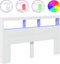 vidaXL - Hoofdbordkast - met - LED-verlichting - 160x17x102 - cm - wit