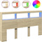 vidaXL - Hoofdbordkast - met - LED-verlichting - 180x17x102 - cm - sonoma - eiken