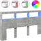 vidaXL - Hoofdbordkast - met - LED-verlichting - 180x17x102 - cm - betongrijs