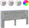 vidaXL - Hoofdbordkast - met - LED-verlichting - 200x16,5x103,5 - cm - betongrijs