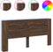 vidaXL - Hoofdbordkast - met - LED-verlichting - 200x16,5x103,5 - cm - bruin - eiken