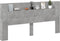 vidaXL - Hoofdbordkast - met - LED-verlichting - 200x16,5x103,5 - cm - betongrijs