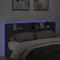 vidaXL - Hoofdbordkast - met - LED-verlichting - 200x16,5x103,5 - cm - zwart