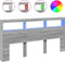vidaXL - Hoofdbordkast - met - LED-verlichting - 200x17x102 - cm - grijs - sonoma