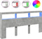 vidaXL - Hoofdbordkast - met - LED-verlichting - 200x17x102 - cm - betongrijs
