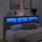 vidaXL - Hoofdbordkast - met - LED-verlichting - 200x17x102 - cm - betongrijs