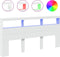 vidaXL - Hoofdbordkast - met - LED-verlichting - 200x17x102 - cm - wit