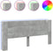 vidaXL - Hoofdbordkast - met - LED-verlichting - 220x16,5x103,5 - cm - betongrijs