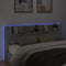vidaXL - Hoofdbordkast - met - LED-verlichting - 220x16,5x103,5 - cm - betongrijs
