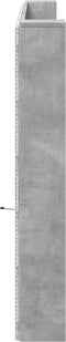 vidaXL - Hoofdbordkast - met - LED-verlichting - 220x16,5x103,5 - cm - betongrijs
