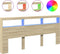 vidaXL - Hoofdbordkast - met - LED-verlichting - 220x17x102 - cm - sonoma - eiken