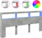 vidaXL - Hoofdbordkast - met - LED-verlichting - 220x17x102 - cm - betongrijs
