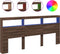 vidaXL - Hoofdbordkast - met - LED-verlichting - 220x17x102 - cm - bruin - eiken