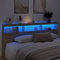 vidaXL - Hoofdbordkast - met - LED-verlichting - 220x17x102 - cm - sonoma - eiken