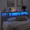 vidaXL - Hoofdbordkast - met - LED-verlichting - 220x17x102 - cm - grijs - sonoma