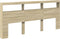 vidaXL - Hoofdbordkast - met - LED-verlichting - 220x17x102 - cm - sonoma - eiken