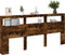 vidaXL - Hoofdbordkast - met - LED-verlichting - 220x17x102 - cm - gerookt - eiken