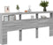 vidaXL - Hoofdbordkast - met - LED-verlichting - 220x17x102 - cm - grijs - sonoma