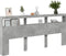 vidaXL - Hoofdbordkast - met - LED-verlichting - 220x17x102 - cm - betongrijs