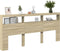 vidaXL - Hoofdbordkast - met - LED-verlichting - 220x17x102 - cm - sonoma - eiken
