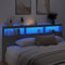 vidaXL - Hoofdbordkast - met - LED-verlichting - 220x17x102 - cm - zwart