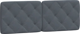 vidaXL - Hoofdbordkussen - 120 - cm - fluweel - donkergrijs