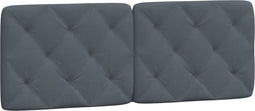 vidaXL - Hoofdbordkussen - 140 - cm - fluweel - donkergrijs