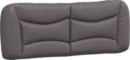 vidaXL - Hoofdbordkussen - 140 - cm - kunstleer - grijs