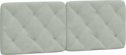 vidaXL - Hoofdbordkussen - 140 - cm - velvet - lichtgrijs