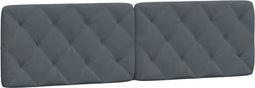 vidaXL - Hoofdbordkussen - 180 - cm - fluweel - donkergrijs