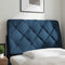 vidaXL - Hoofdbordkussen - 90 - cm - stof - blauw