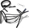 vidaXL - Hoofdstel - leer - met - gecombineerde - neusriem, - teugels - en - bit - zwart - full