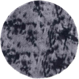 vidaXL - Hoogpolig - vloerkleed - NAVARRA - 120x120 - cm - polyester - donkergrijs