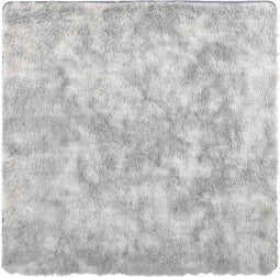 vidaXL - Hoogpolig - vloerkleed - NAVARRA - 120x120 - cm - polyester - lichtgrijs
