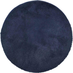 vidaXL - Hoogpolig - vloerkleed - NAVARRA - 120x120 - cm - polyester - marineblauw