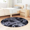 vidaXL - Hoogpolig - vloerkleed - NAVARRA - 120x120 - cm - polyester - donkergrijs