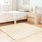vidaXL - Hoogpolig - vloerkleed - NAVARRA - 120x120 - cm - polyester - crèmekleurig